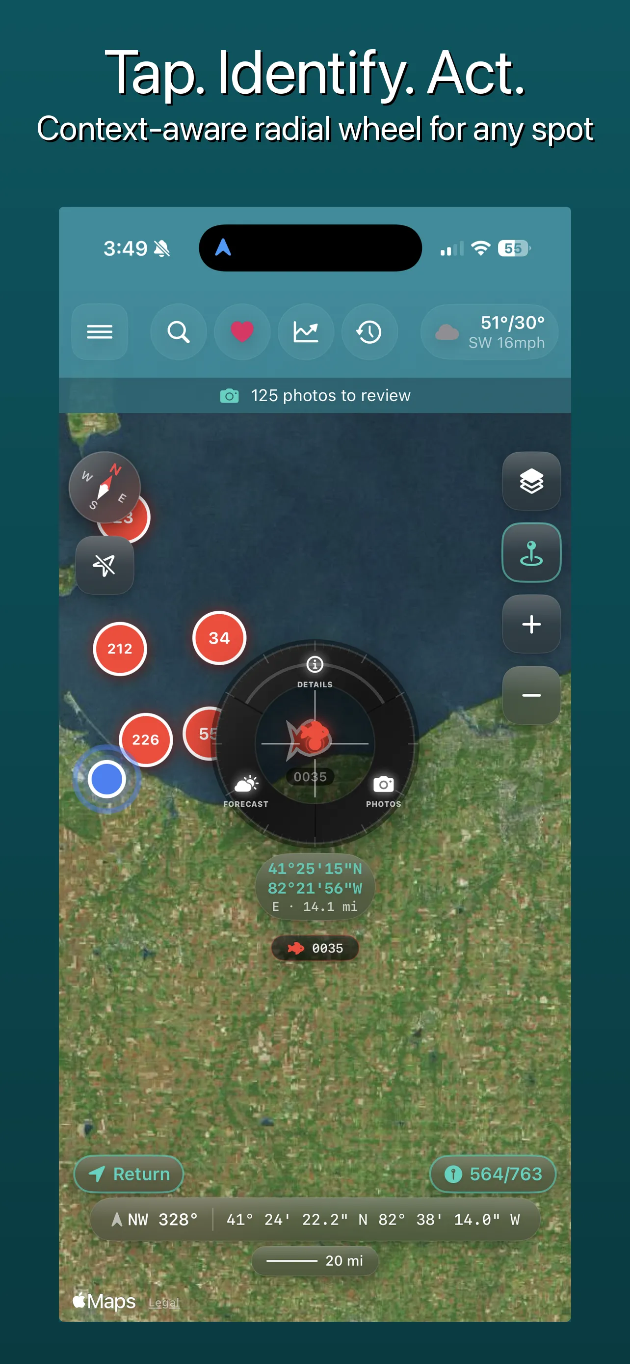 CrossScope radial action wheel with context-aware actions